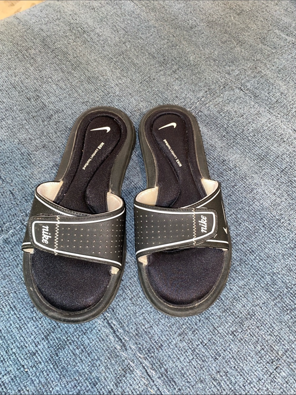 Nike Black and White Slide Sandals